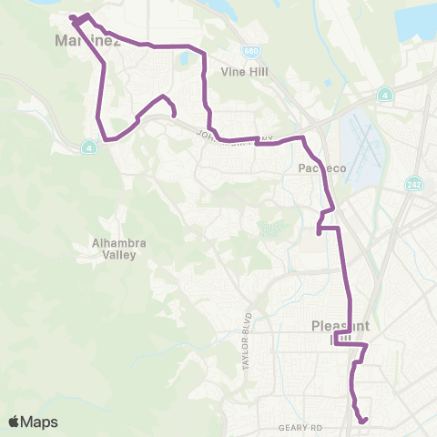 County Connection Martinez Amtrak / Pleasant Hill BART map