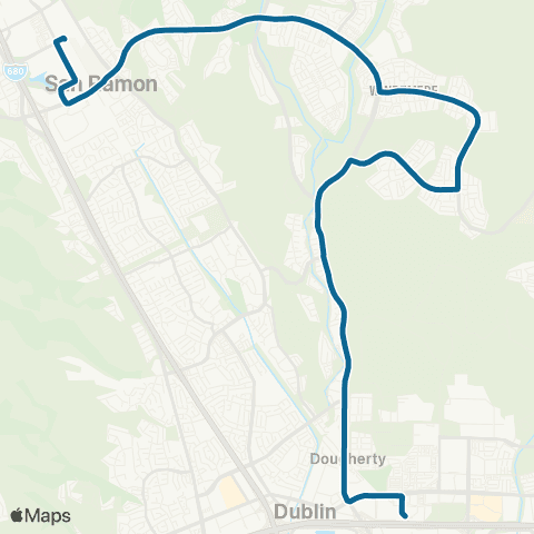 County Connection Dublin / Pleasanton BART / San Ramon map