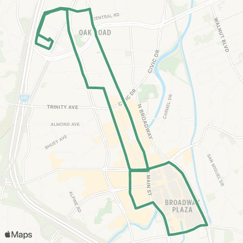 County Connection Walnut Creek BART / Broadway Plaza map