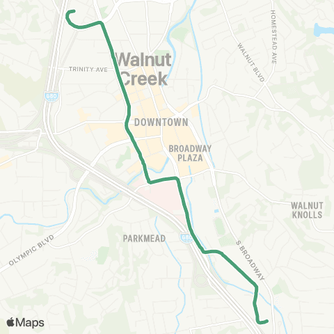 County Connection Walnut Creek BART / Creekside Dr map