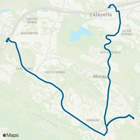 County Connection Lafayette BART / Orinda BART map