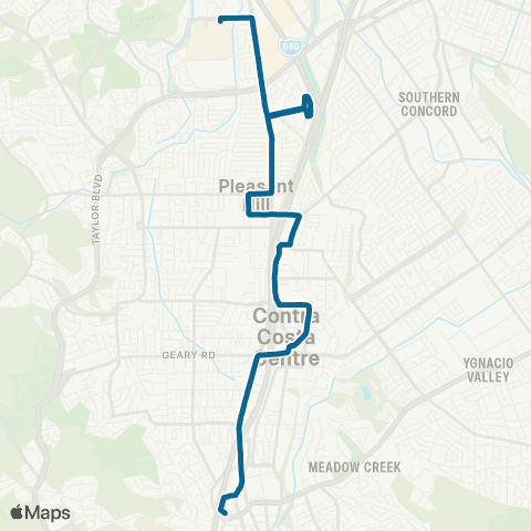 County Connection DVC / Walnut Creek BART map