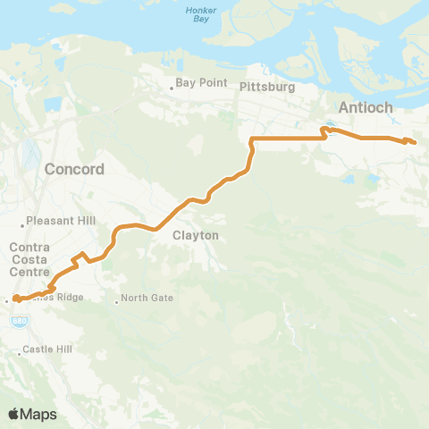 County Connection Walnut Creek BART / Antioch BART map