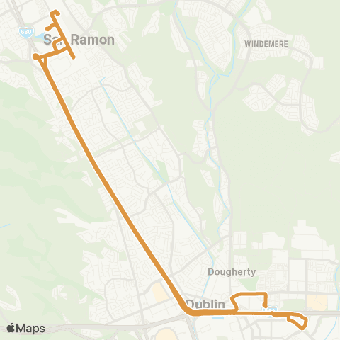 County Connection Dublin BART / Bishop Ranch map