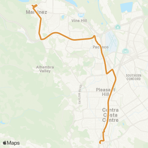 County Connection Martinez Amtrak / Walnut Creek BART map