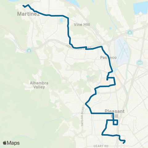 County Connection Martinez Amtrak / Pleasant Hill BART map