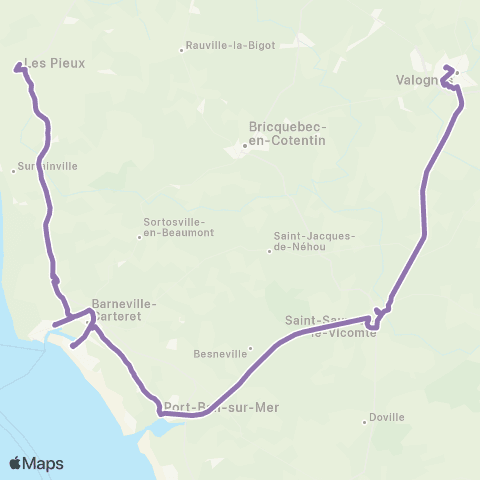 Cap Cotentin Les Pieux - Valognes map