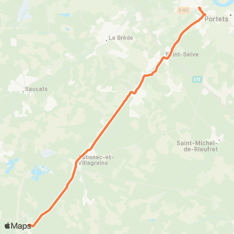 Navette de Montesquieu Villagrains - Bourg - Gare de Beautiran map