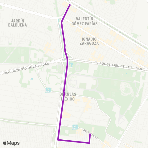 Corredores Concesionados UPIICSA - Metro Aeropuerto map