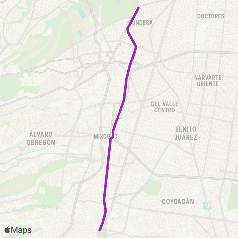 Corredores Concesionados Chapultepec por Circuito - San Ángel map