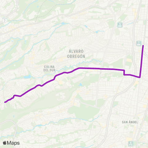 Corredores Concesionados Mixcoac - Puerta Grande map