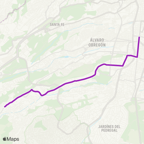 Corredores Concesionados Metro Mixcoac - San Bartolo map