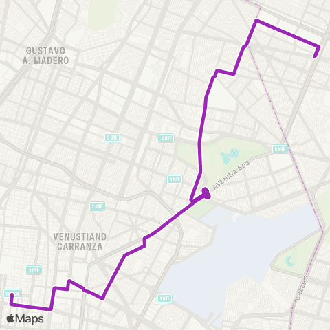 Corredores Concesionados Metro Impulsora - Pino Suárez map