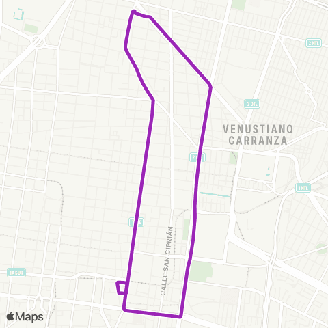 Corredores Concesionados Carretones - Tepito map