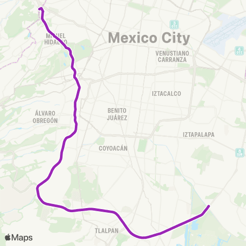 Corredores Concesionados Cuatro Caminos - Canal de Chalco map