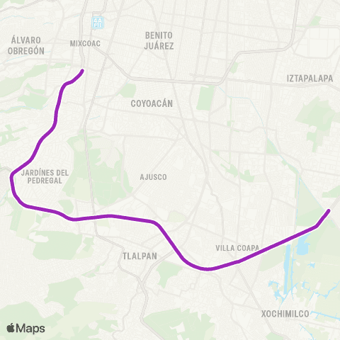Corredores Concesionados Barranca del Muerto - Canal de Chalco map