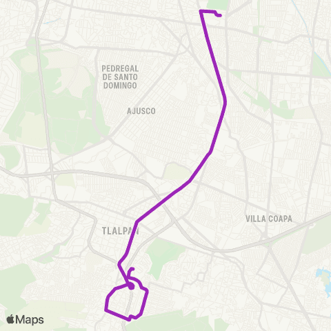 Corredores Concesionados Taxqueña - Moras map