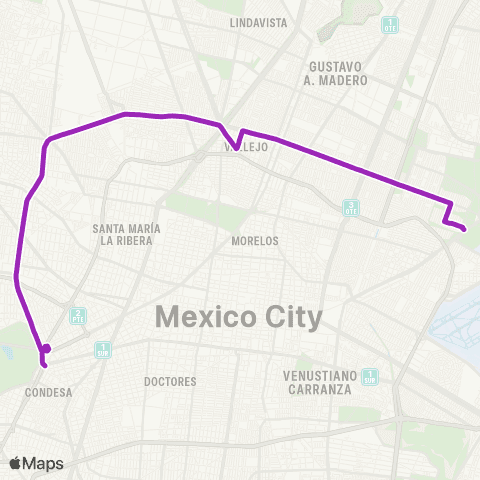 Corredores Concesionados Odontología por Av. 504 - Chapultepec map