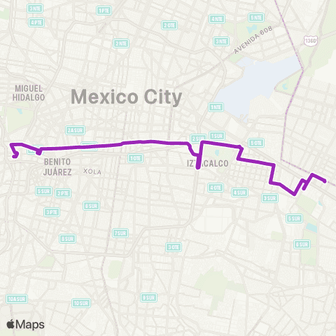 Corredores Concesionados Tacubaya Contraflujo Eje 3 - La Valenciana map