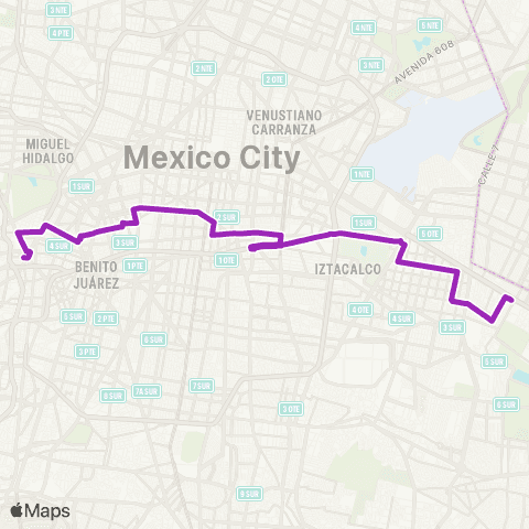 Corredores Concesionados Tacubaya por Campeche - Tepalcates map