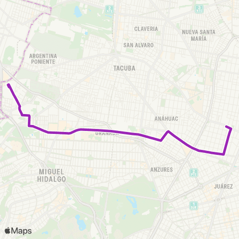 Corredores Concesionados Lomas de Sotelo - San Cosme map