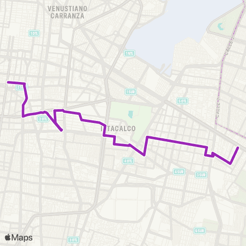 Corredores Concesionados Metro Tepalcates - San Antonio Abad map
