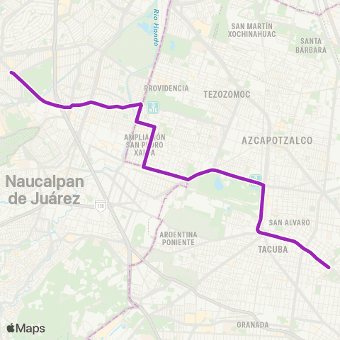 Corredores Concesionados Lomas Verdes - Metro Cuitláhuac map