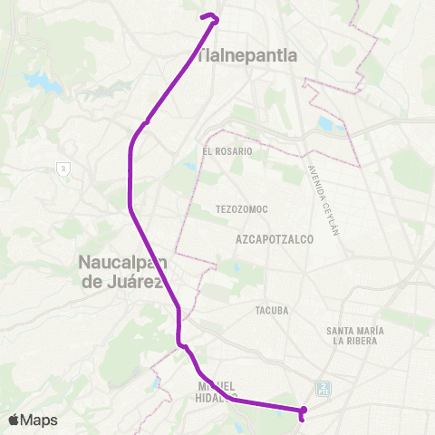 Corredores Concesionados Valle Dorado - Insurgentes map