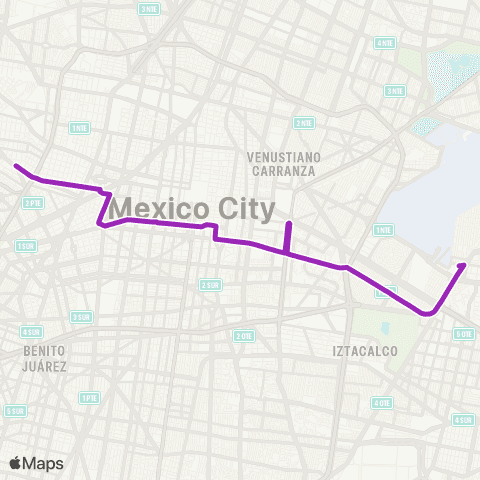 Corredores Concesionados Pemex por Fray Servando - Metro Pantitlán map