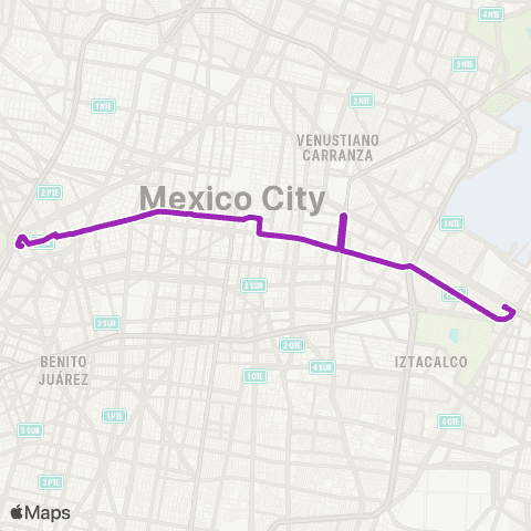 Corredores Concesionados Metro Chapultepec - Calle 81 map