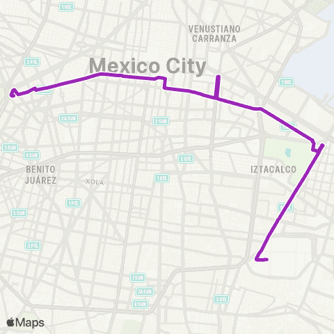 Corredores Concesionados Metro Chapultepec - Central de Abasto map
