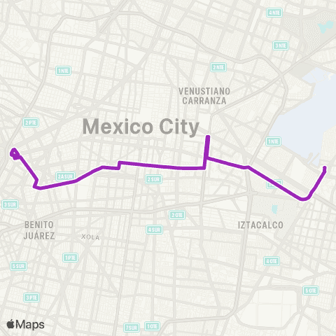 Corredores Concesionados Chapultepec por Boturini - Metro Pantitlán map