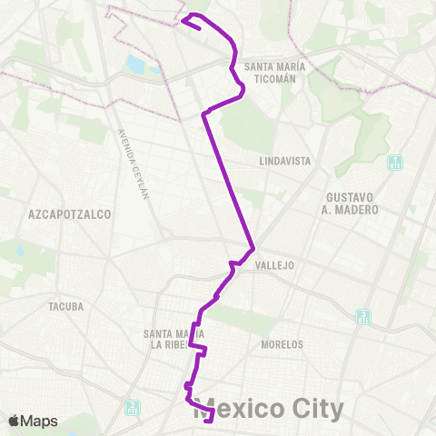Corredores Concesionados Acueducto - Metro Balderas map