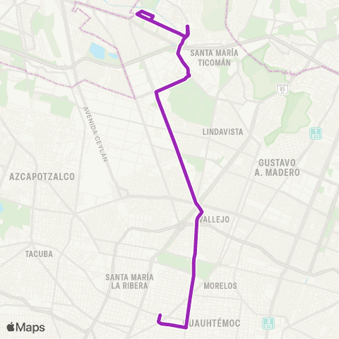 Corredores Concesionados Acueducto - Metro Hidalgo map