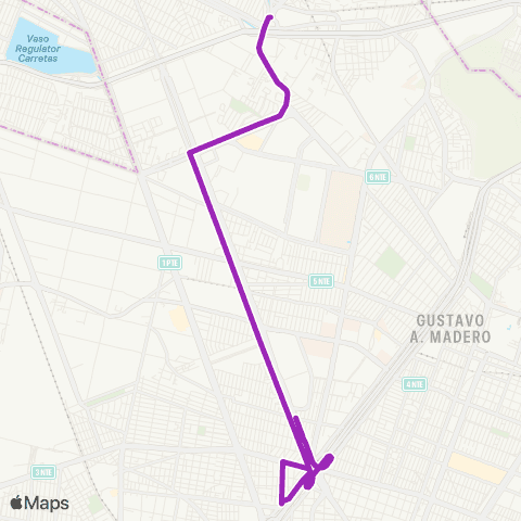 Corredores Concesionados Campamento Cantil - Metro La Raza map