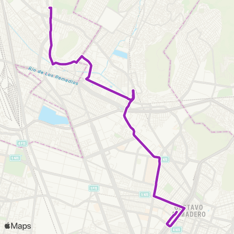 Corredores Concesionados Unidad Tenayo - Metro Deportivo 18 de Marzo map