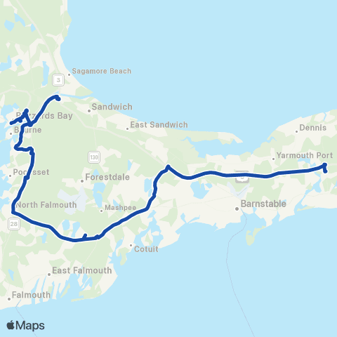 Cape Cod RTA Bourne Run map