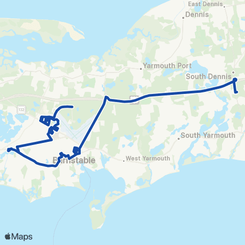 Cape Cod RTA Hyannis Crosstown map