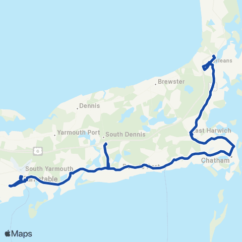 Cape Cod RTA H2O Hyannis-Orleans map