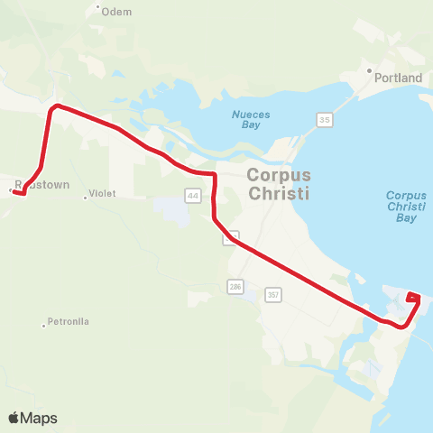CCRTA Calallen / Robstown NAS Express map