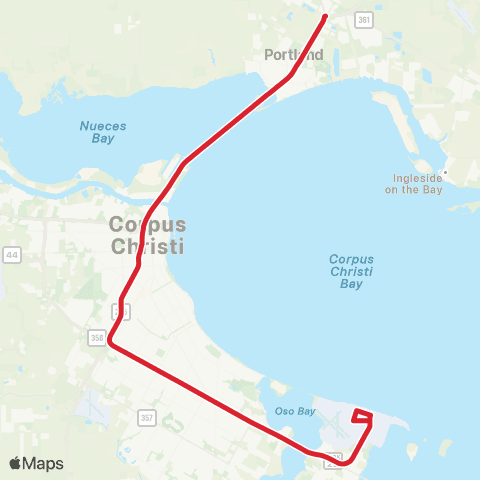 CCRTA Gregory / NAS Express map