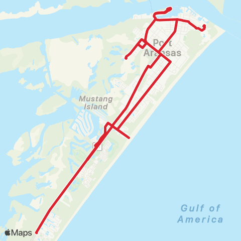 CCRTA Port Aransas Shuttle map