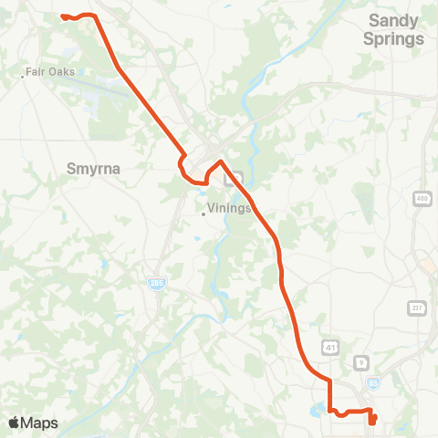 CobbLinc MARTA Arts Center - Marietta TC map