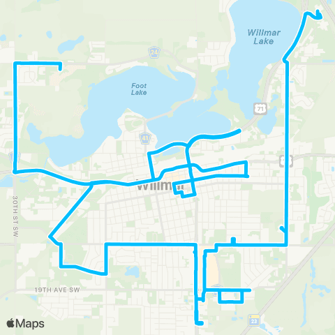 Central Community Transit Willmar map