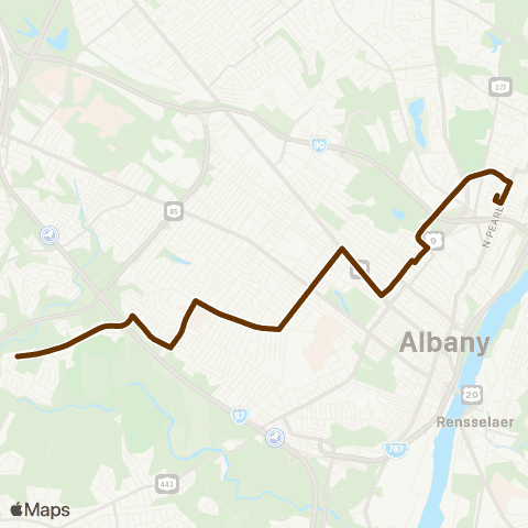 CDTA North Albany Shuttle map