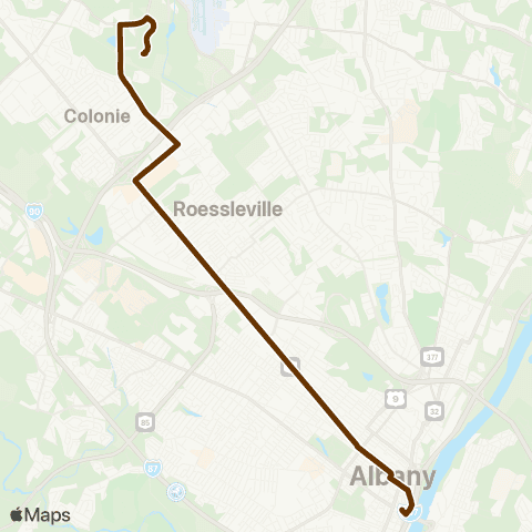 CDTA Suburban Shuttle map