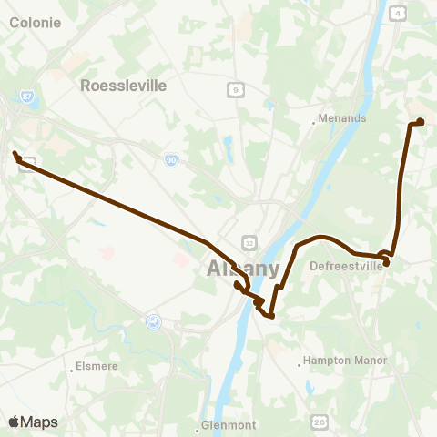 CDTA Albany - North Greenbush Shuttle map