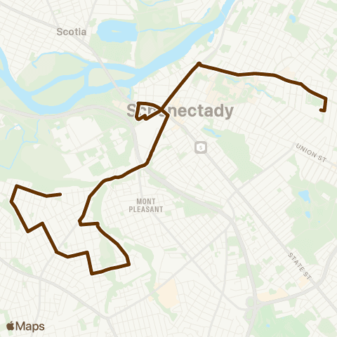 CDTA Schenectady Shuttle map