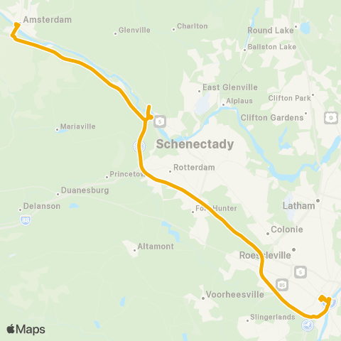 CDTA Thruway Express map
