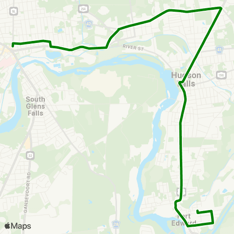 CDTA Hudson Falls / Fort Edward map